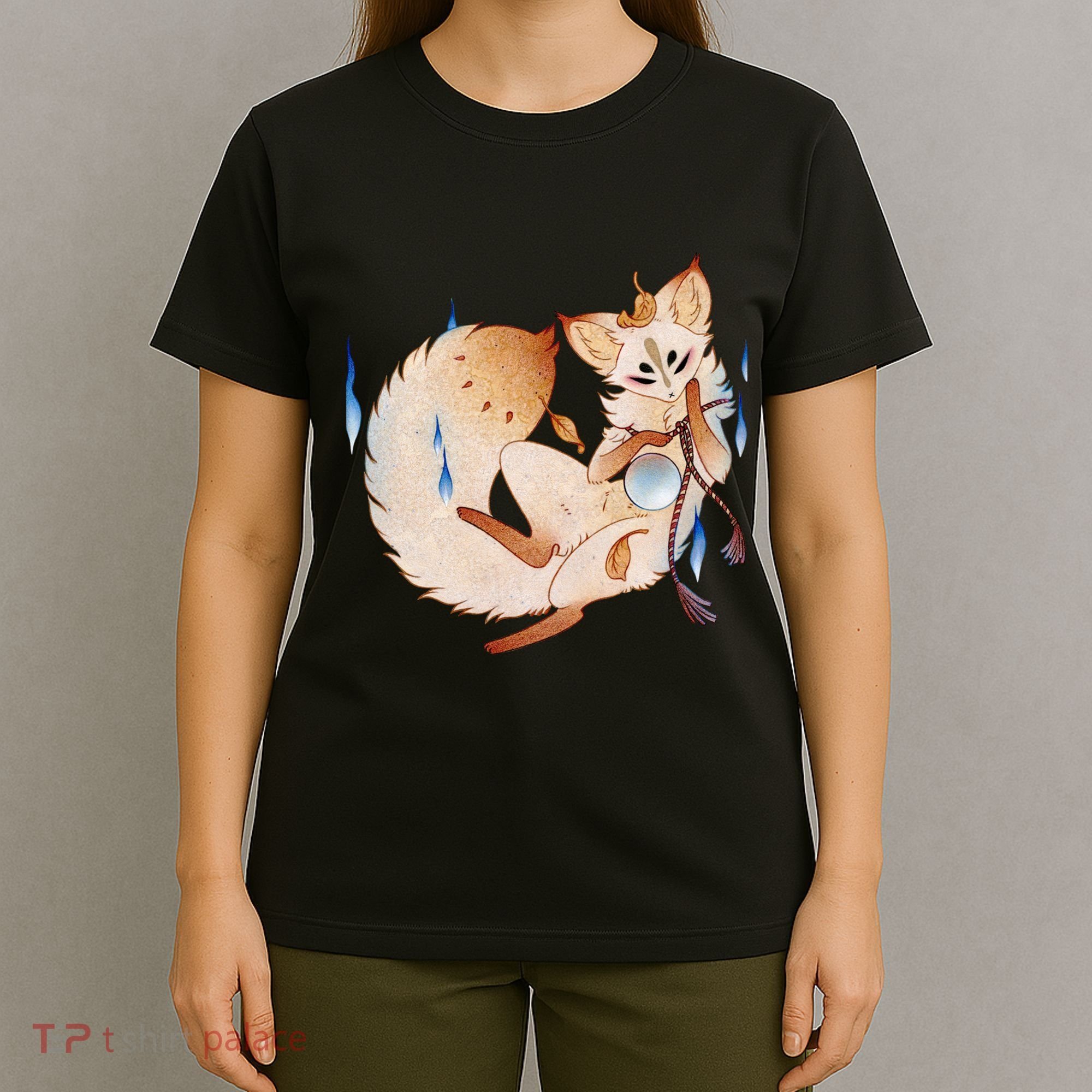 Mischievous Fox Teakitsune Yokai Kitsune T-Shirt