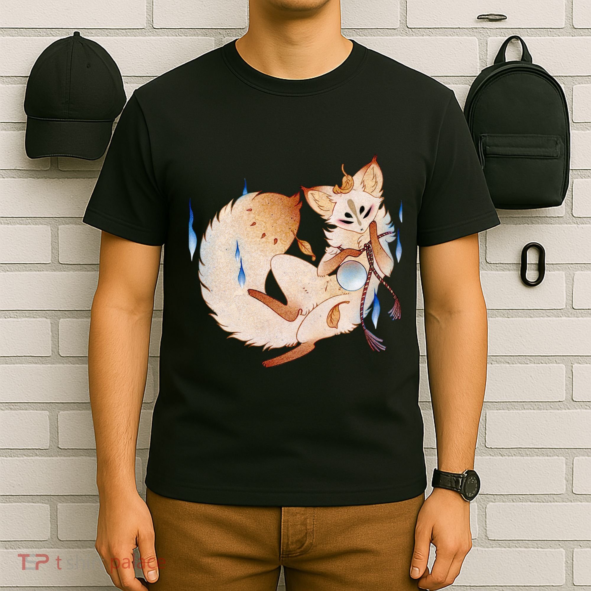 Mischievous Fox Teakitsune Yokai Kitsune T-Shirt