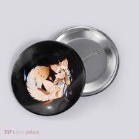 Mischievous Fox Teakitsune Yokai Kitsune Button thumb 0