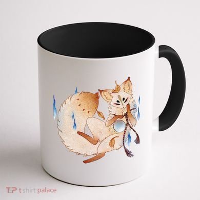 Mischievous Fox Teakitsune Yokai Kitsune Coffee Mug back