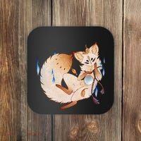 Mischievous Fox Teakitsune Yokai Kitsune Coaster thumb 0