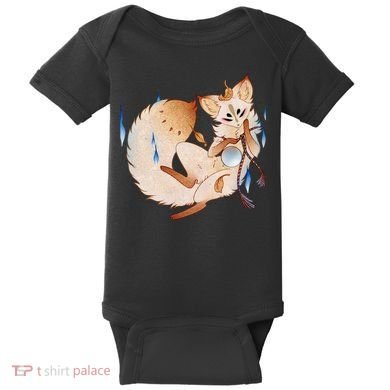 Mischievous Fox Teakitsune Yokai Kitsune Baby Bodysuit