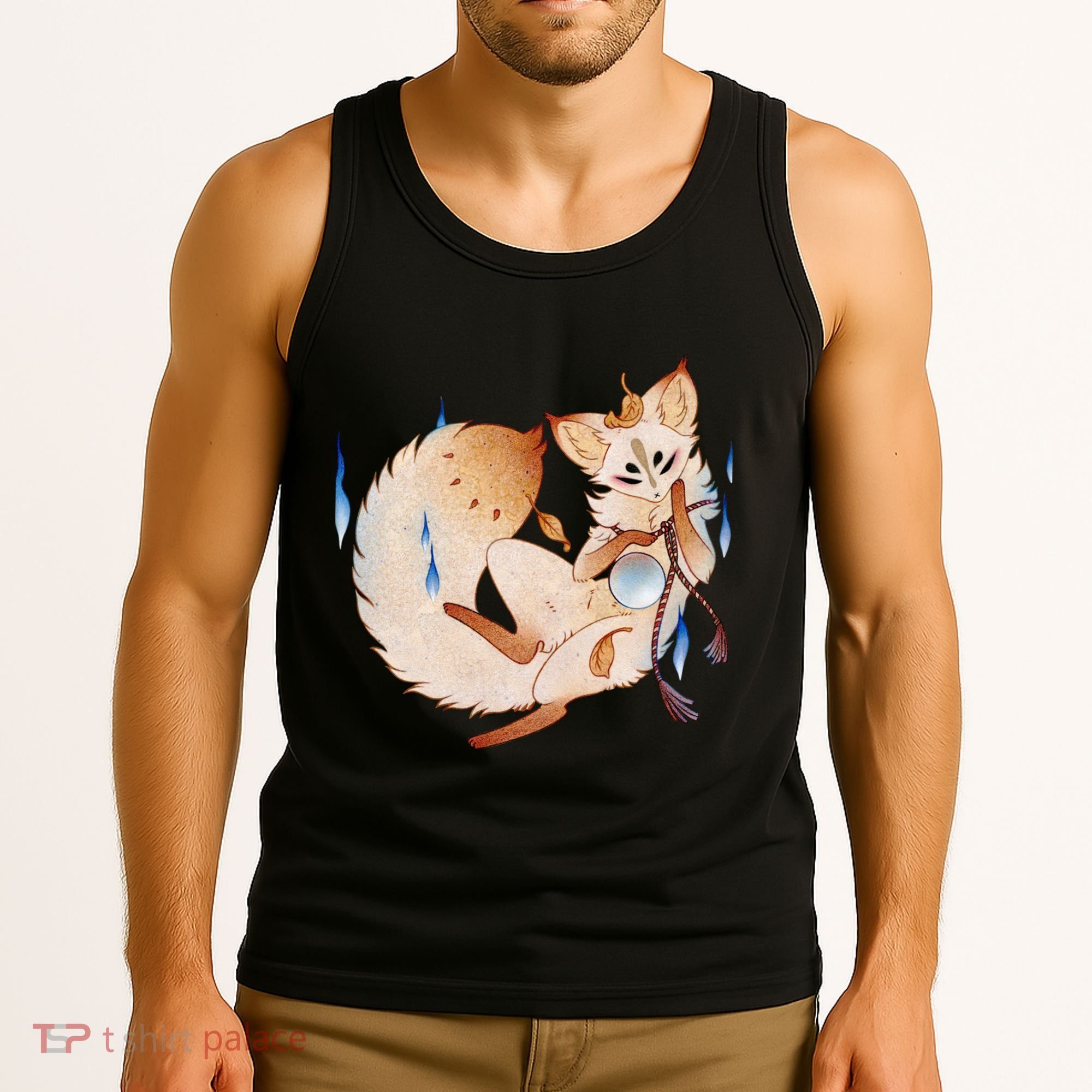 Mischievous Fox Teakitsune Yokai Kitsune Tank Top