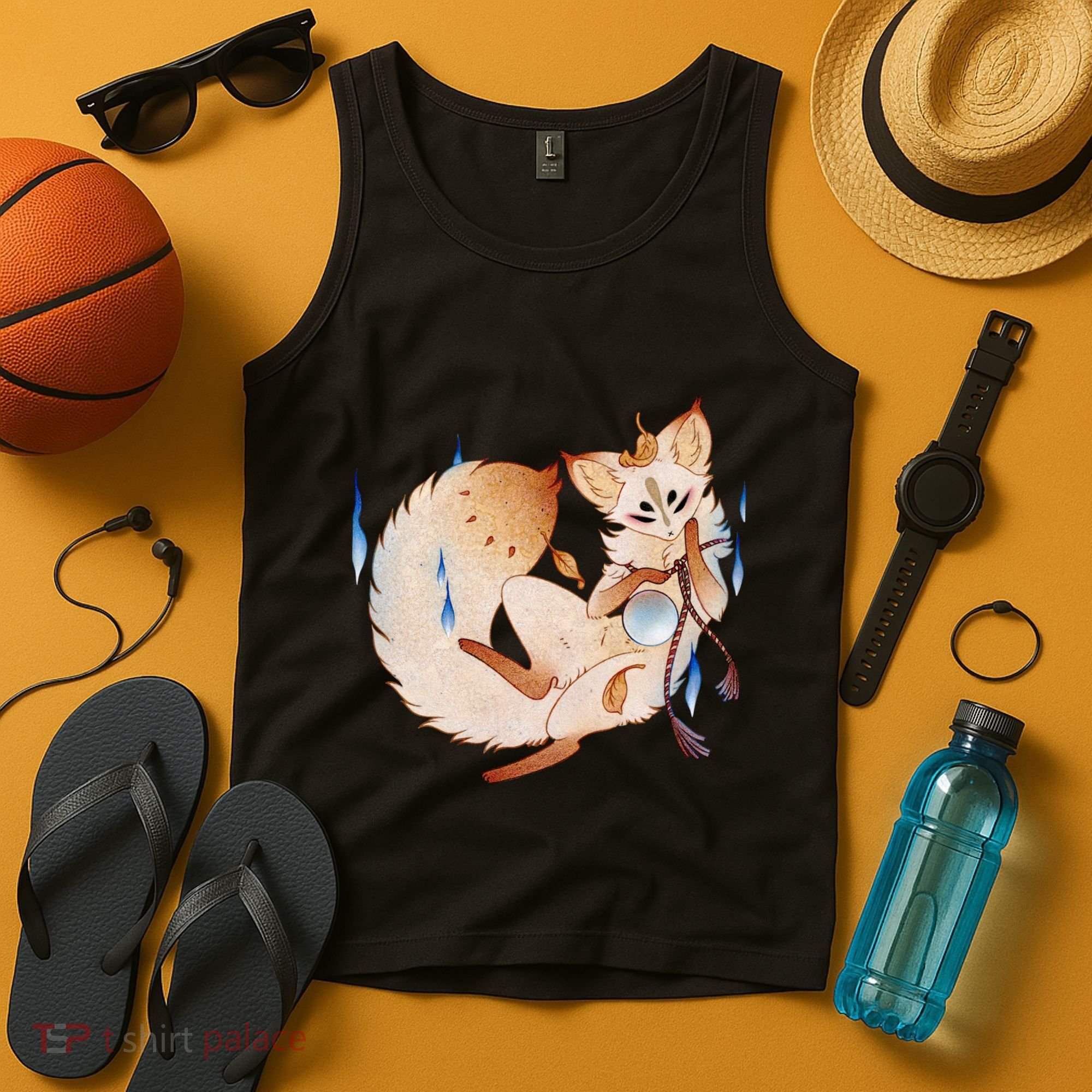 Mischievous Fox Teakitsune Yokai Kitsune Tank Top