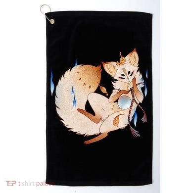 Mischievous Fox Teakitsune Yokai Kitsune Golf Towel