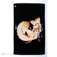 Mischievous Fox Teakitsune Yokai Kitsune Golf Towel thumb 0