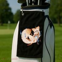 Mischievous Fox Teakitsune Yokai Kitsune Golf Towel thumb 2