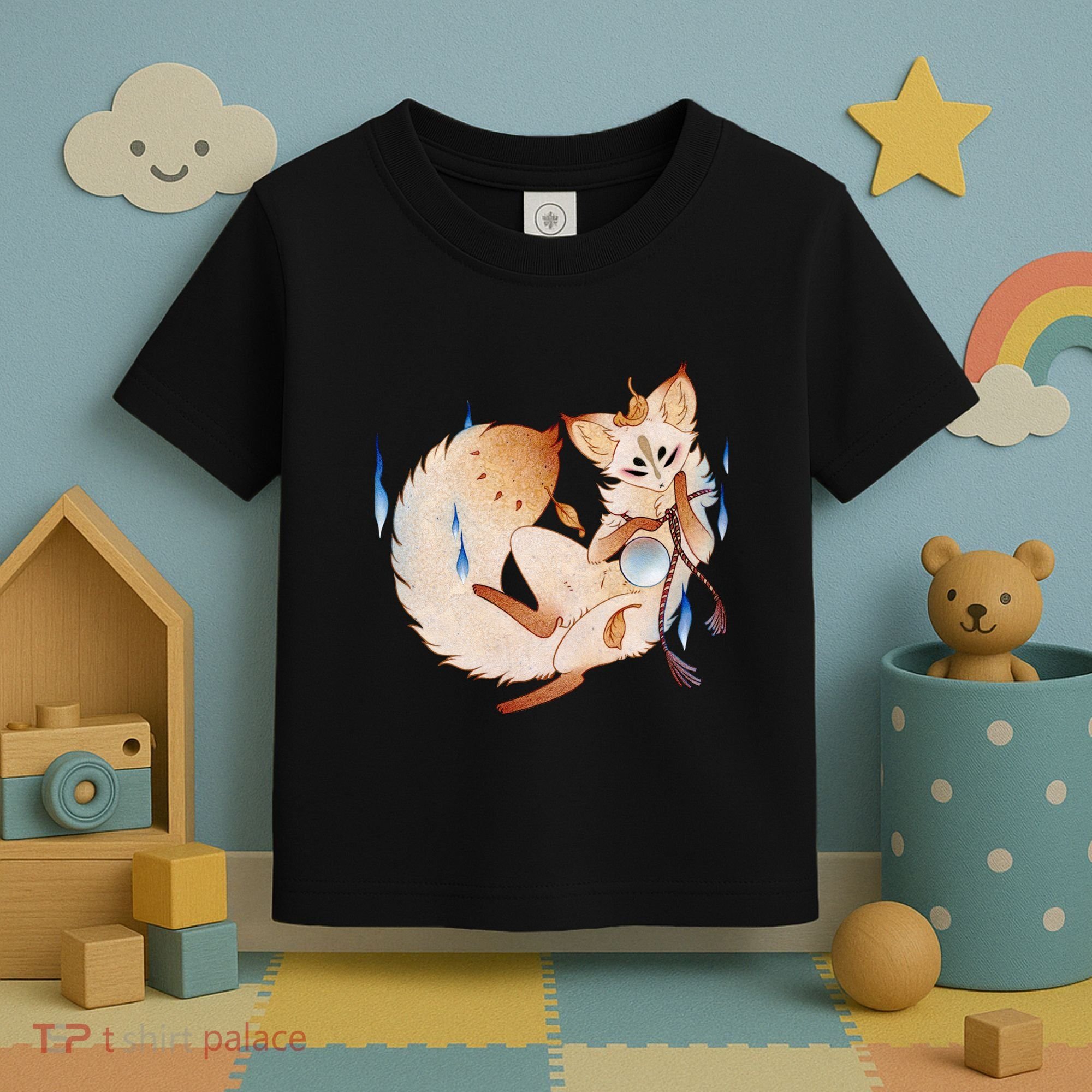 Mischievous Fox Teakitsune Yokai Kitsune Toddler T-Shirt