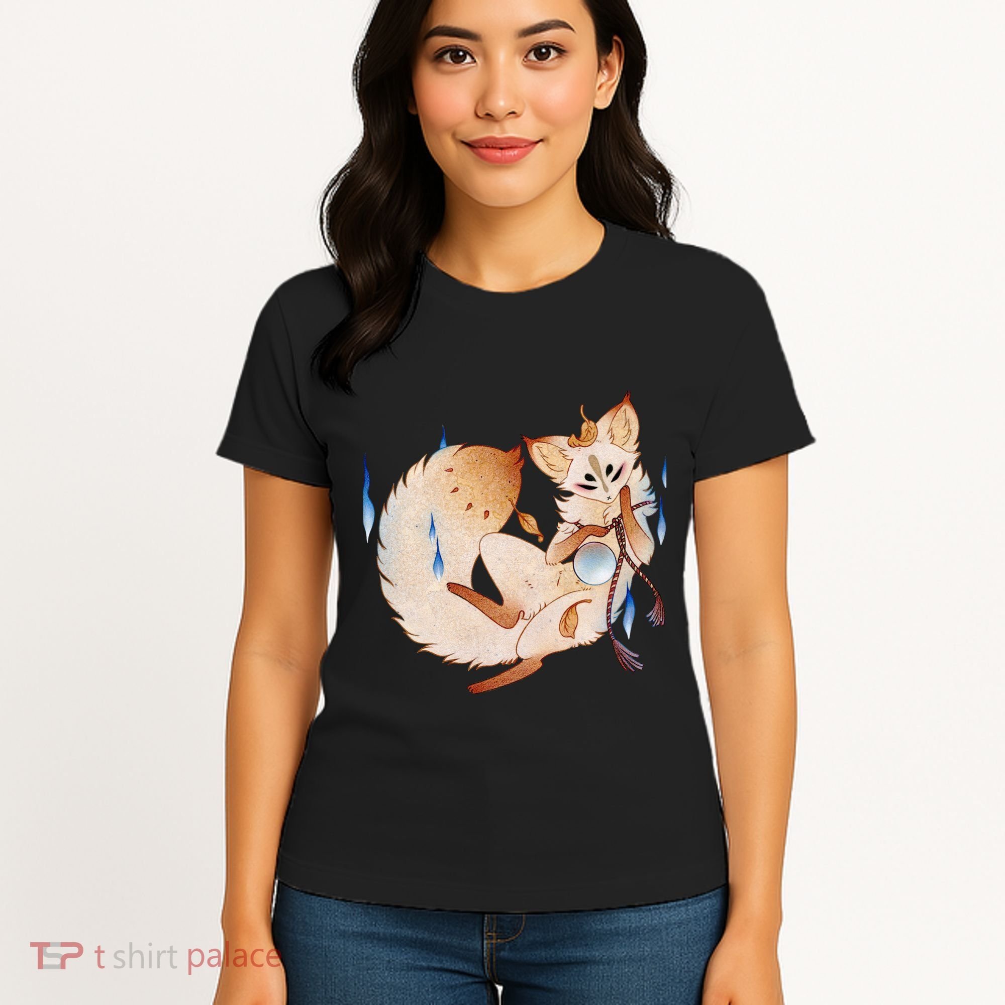 Mischievous Fox Teakitsune Yokai Kitsune Women's T-Shirt