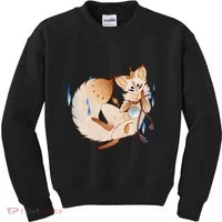 Mischievous Fox Teakitsune Yokai Kitsune Kids Sweatshirt thumb 0