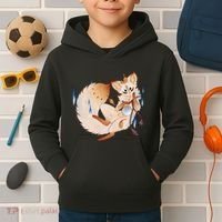 Mischievous Fox Teakitsune Yokai Kitsune Kids Hoodie thumb 2