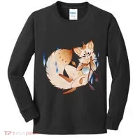 Mischievous Fox Teakitsune Yokai Kitsune Kids Long Sleeve Shirt thumb 0