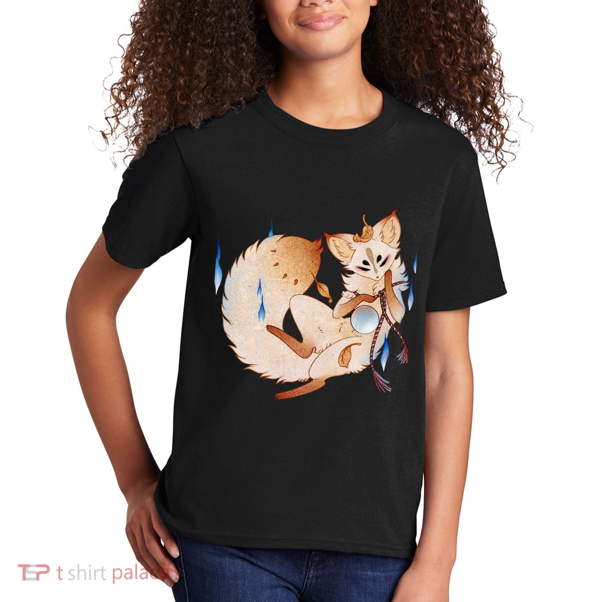 Mischievous Fox Teakitsune Yokai Kitsune Kids T-Shirt