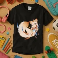 Mischievous Fox Teakitsune Yokai Kitsune Kids T-Shirt thumb 3