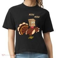 Meow Funny Thanksgiving Turkey Cat Lover Comfort Colors Boxy T-Shirt thumb 0