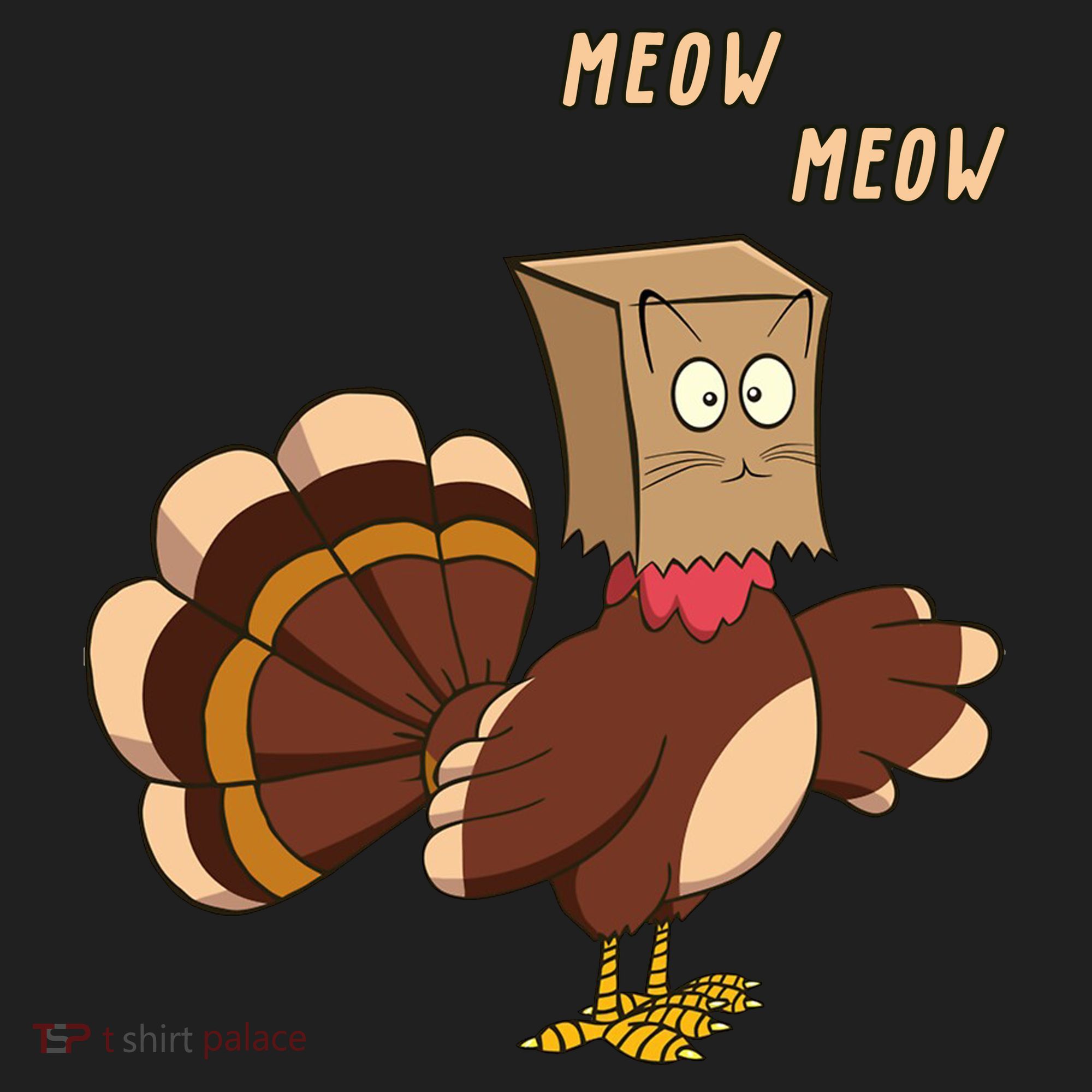 Meow Funny Thanksgiving Turkey Cat Lover Comfort Colors Boxy T-Shirt