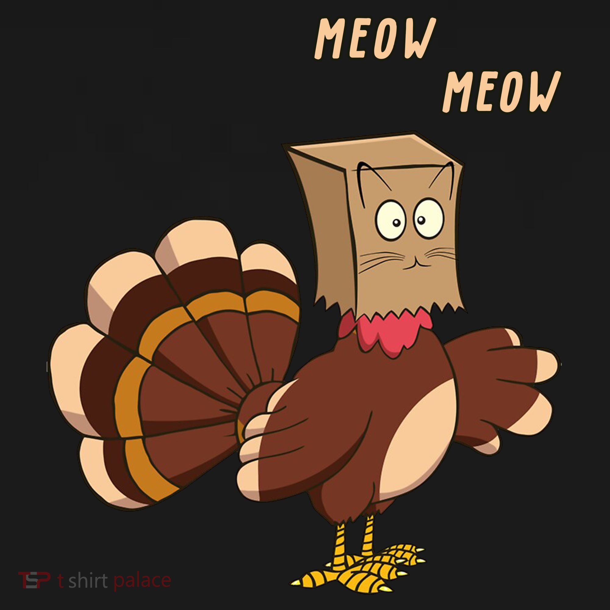 Meow Funny Thanksgiving Turkey Cat Lover Toddler Hoodie