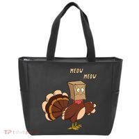 Meow Funny Thanksgiving Turkey Cat Lover Tote Bag thumb 0