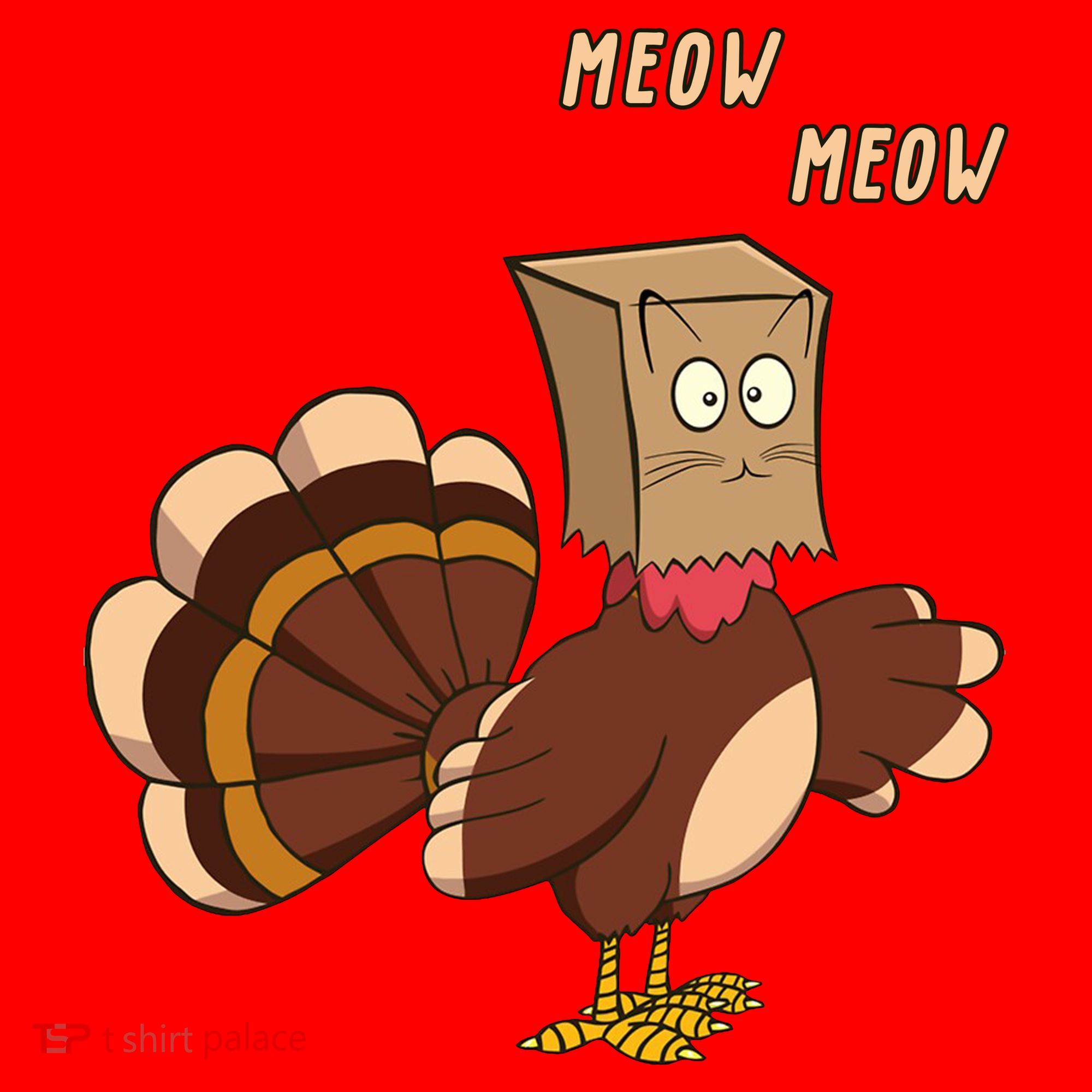 Meow Funny Thanksgiving Turkey Cat Lover Santa Hat