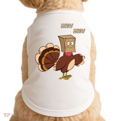 Meow Funny Thanksgiving Turkey Cat Lover Doggie Tank