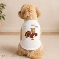 Meow Funny Thanksgiving Turkey Cat Lover Doggie Tank thumb 2