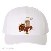 Meow Funny Thanksgiving Turkey Cat Lover Yupoong Adult 5-Panel Trucker Hat thumb 0