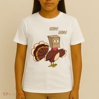 Meow Funny Thanksgiving Turkey Cat Lover T-Shirt thumb 4