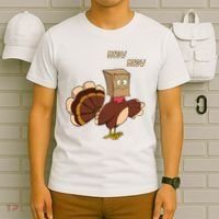 Meow Funny Thanksgiving Turkey Cat Lover T-Shirt thumb 6