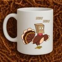 Meow Funny Thanksgiving Turkey Cat Lover Coffee Mug thumb 2