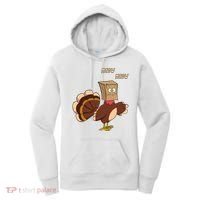 Meow Funny Thanksgiving Turkey Cat Lover Women's Hoodie thumb 0