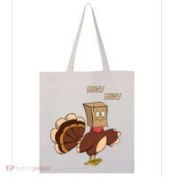 Meow Funny Thanksgiving Turkey Cat Lover Tote Bag thumb 0