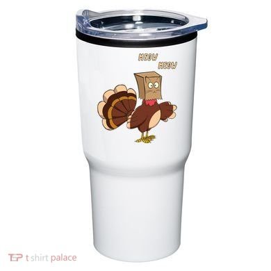 Meow Funny Thanksgiving Turkey Cat Lover Tumbler