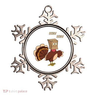 Meow Funny Thanksgiving Turkey Cat Lover Ornament