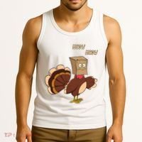 Meow Funny Thanksgiving Turkey Cat Lover Tank Top thumb 3