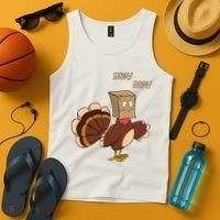 Meow Funny Thanksgiving Turkey Cat Lover Tank Top thumb 4