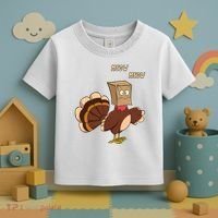 Meow Funny Thanksgiving Turkey Cat Lover Toddler T-Shirt thumb 3