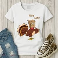 Meow Funny Thanksgiving Turkey Cat Lover Women's T-Shirt thumb 3