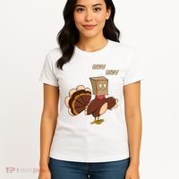 Meow Funny Thanksgiving Turkey Cat Lover Women's T-Shirt thumb 4