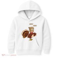 Meow Funny Thanksgiving Turkey Cat Lover Kids Hoodie thumb 0