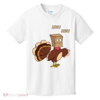 Meow Funny Thanksgiving Turkey Cat Lover Kids T-Shirt thumb 0