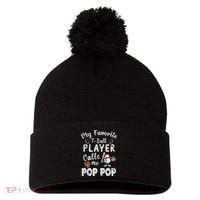 My Favorite T Ball Player Calls Me Pop Pop Pom Pom 12in Knit Beanie thumb 0
