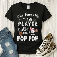 My Favorite T Ball Player Calls Me Pop Pop Women's T-Shirt thumb 3