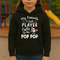 My Favorite T Ball Player Calls Me Pop Pop Kids Hoodie thumb 3