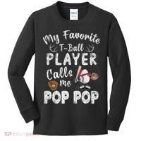 My Favorite T Ball Player Calls Me Pop Pop Kids Long Sleeve Shirt thumb 0