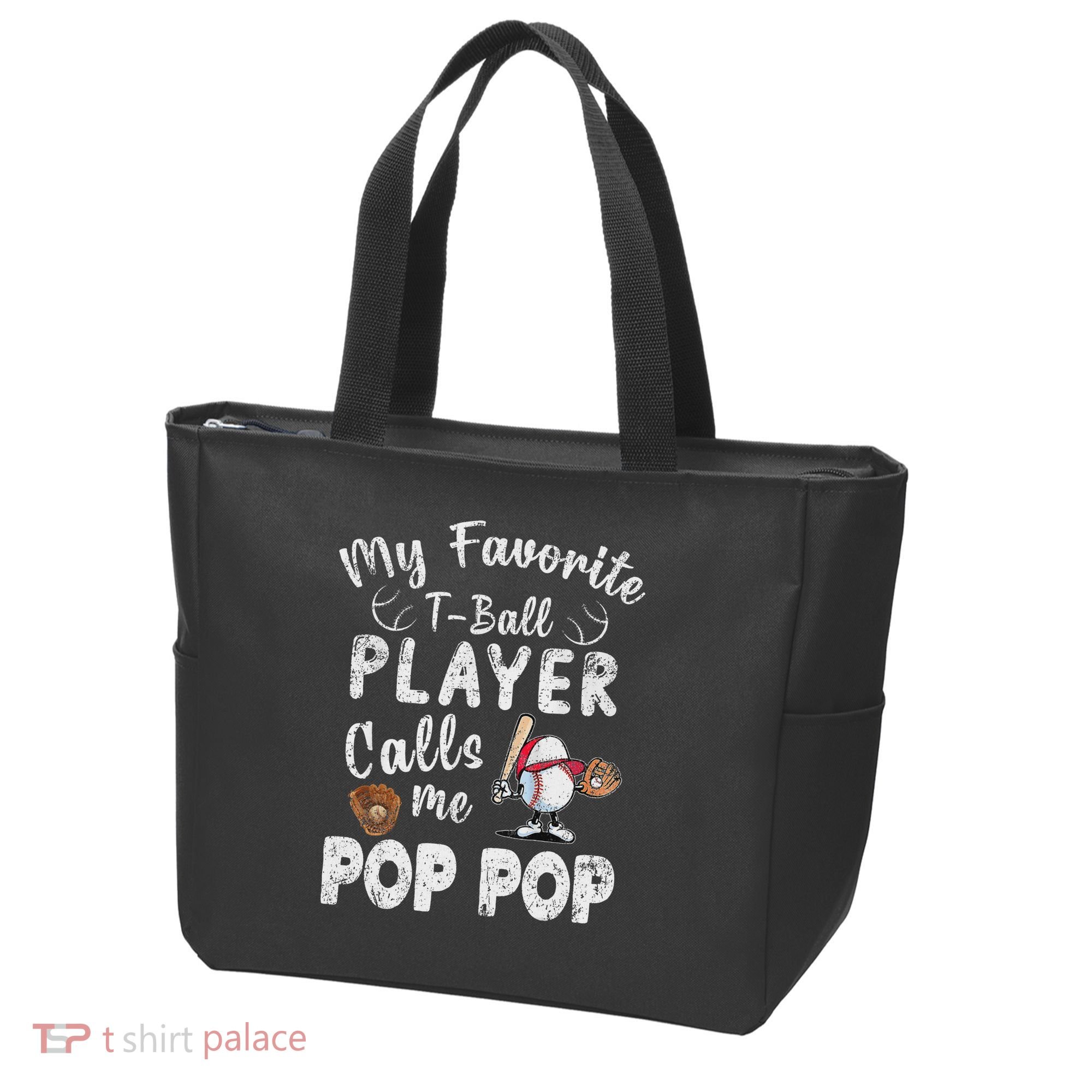 My Favorite T Ball Player Calls Me Pop Pop Tote Bag