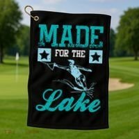 Made For The Lake Water Ski Gift Golf Towel thumb 1