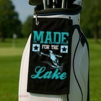 Made For The Lake Water Ski Gift Golf Towel thumb 2