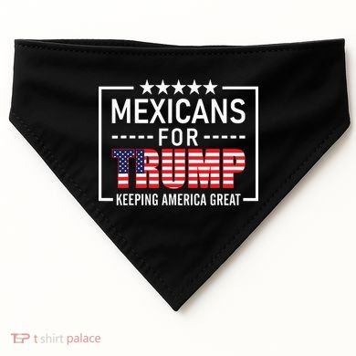Mexicans For Trump Hispanic Conservative Gift Trump 2024 USA-Made Doggie Bandana