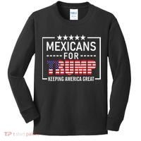 Mexicans For Trump Hispanic Conservative Gift Trump 2024 Kids Long Sleeve Shirt thumb 0