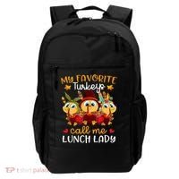 My Favorite Turkeys Call Me Lunch Lady Funny Thanksgiving Backpack thumb 0